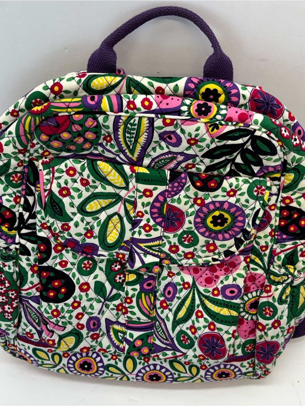Vera Bradley Viva La Vera Backpack Floral Tropical Quilted Retired Womens EUC - Picture 3 of 10